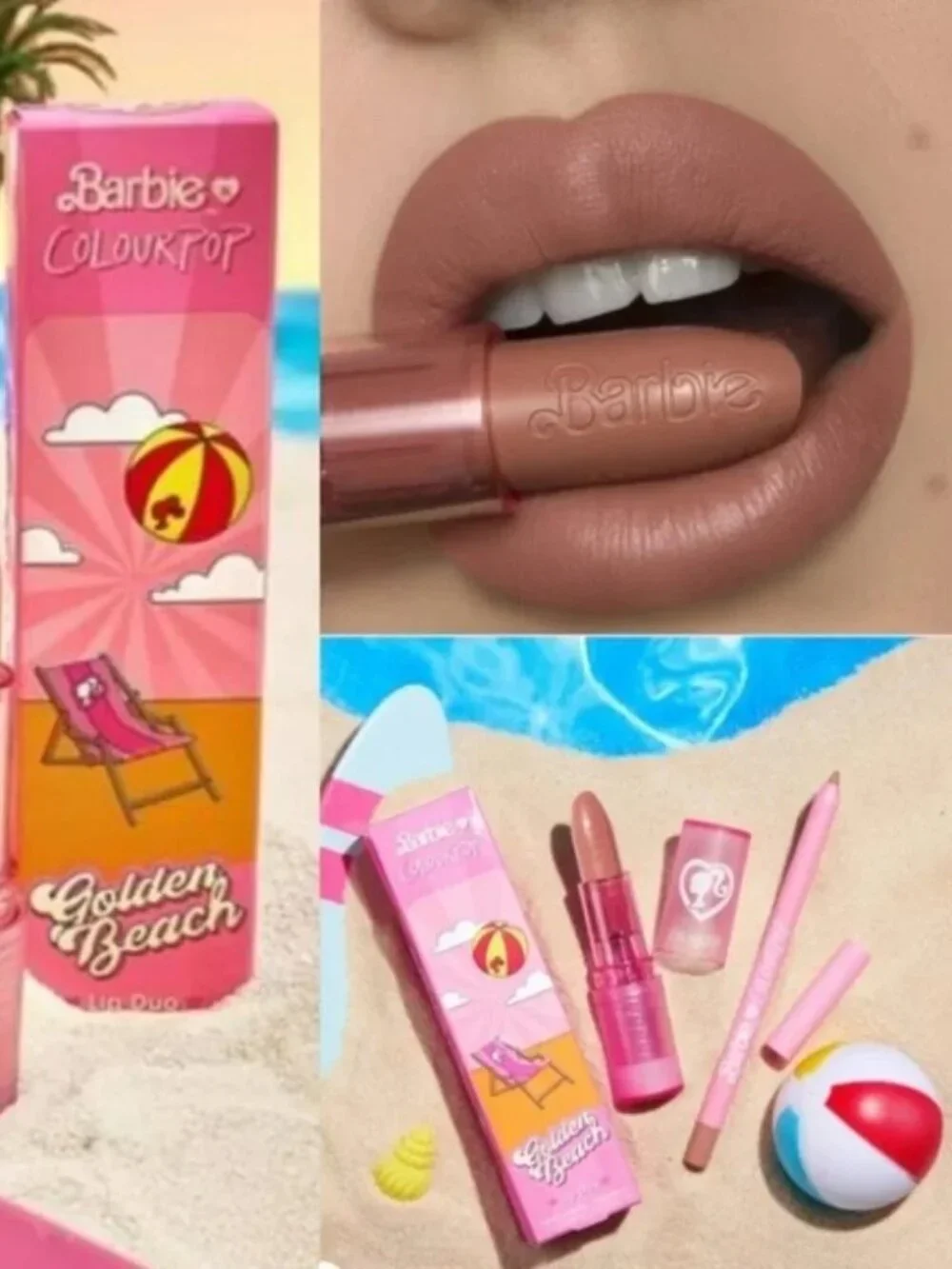 NEW Colourpop Barbie Golden Beach Lip Duo